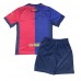 Camisa de Futebol Barcelona Equipamento Principal Infantil 2024-25 Manga Curta (+ Calças curtas)